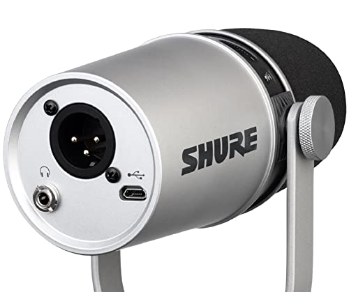Shure MV7 Silver USB Podcast Microphone