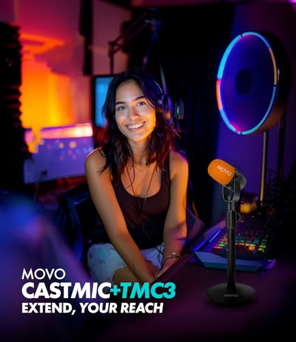 Movo 2 Pack CastMic Dynamic XLR Podcast Microphone Bundle with Tabletop Stand for PC, Gaming, Streaming, YouTube, and Musicians - Cardioid Podcast Mic for Content Creators
