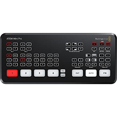 Blackmagic Design ATEM Mini Pro HDMI Live Stream Switcher Bundle with 6’ HDMI Cable, 7’ Cat5e Cable, and 5-Pack of SolidSignal Cable Ties (SWATEMMINIBPR)