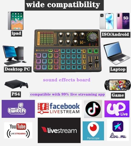 sktome K300 Sound Effects Board, Podcast Equipment Bundle for 2, Voice Changer Podcast Microphone Bundle - Multiple Sound Effects, Perfect for Podcasting, Recording, Singing, Streaming and Gaming