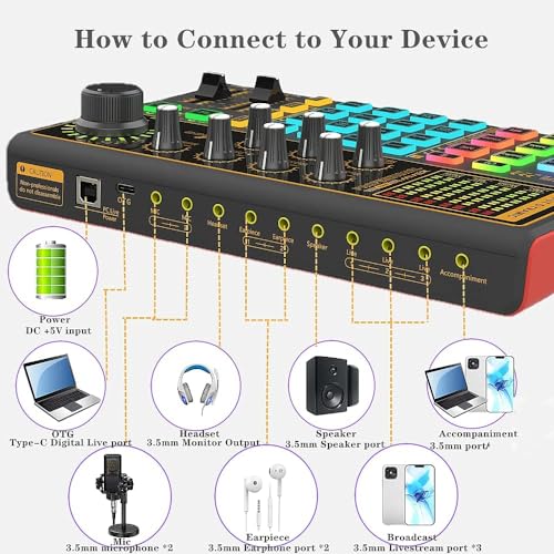 sktome K300 Sound Effects Board, Podcast Equipment Bundle for 2, Voice Changer Podcast Microphone Bundle - Multiple Sound Effects, Perfect for Podcasting, Recording, Singing, Streaming and Gaming