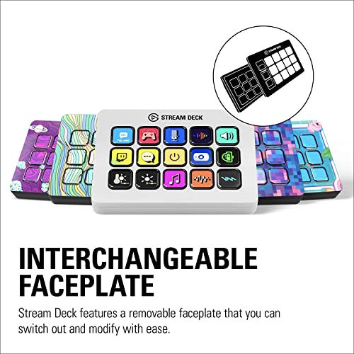 Elgato Stream Deck MK.2 White – Studio Controller, 15 macro keys, trigger actions in apps and software like OBS, Twitch, ​YouTube and more, works with Mac and PC