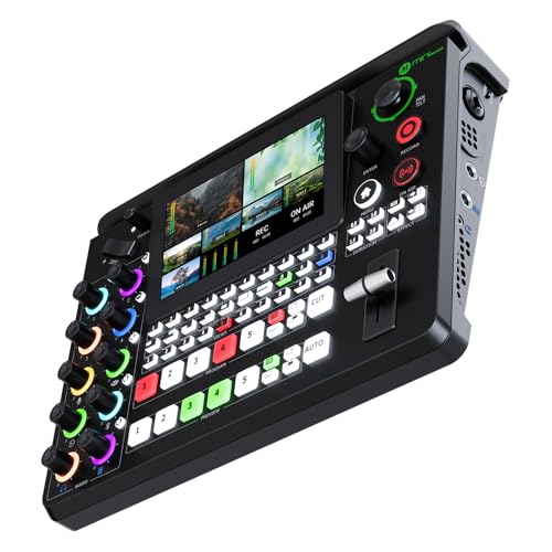 RGBlink Mini-Edge, All in One Video Mixer Switcher 4K Multi-Cam PTZ Controller with 8-Ch Audio Input, 5-Ch Video Input Video Production Solution for Live Streaming, Podcasting, Content Creation...