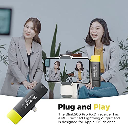 Saramonic Blink500 Pro Dual-Channel Wireless Lavalier Microphone for iPhone iPad, with Charging Box, Video Recording Facebook Live Stream YouTube Podcast Vlog Interview
