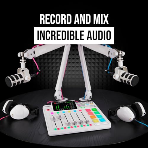 RØDE RØDECaster Pro II All-in-One Production Solution for Podcasting, Streaming, Music Production and Content Creation (White)
