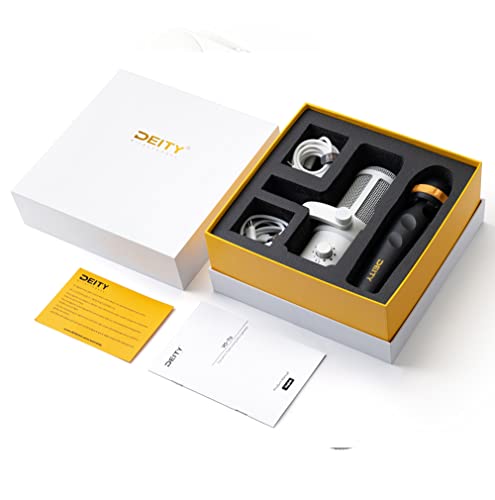 Deity VO-7U Tripod Kit USB Dynamic Podcast Microphone with RGB lights for Game Podcast Stream YouTube (White)