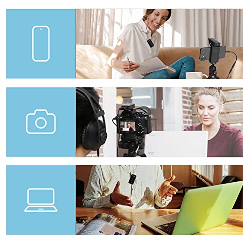 BOYA Wireless Lavalier Microphone System, by-XM6 2.4GHz Dual Lavalier Mic Lapel Microphone for iPhone/Android, DSLR Camera Microphone Real-time Audio Monitor Recording Vlog Transmitter 2 + Receiver 1