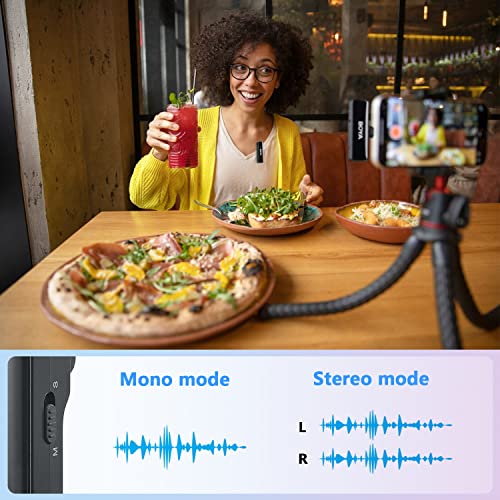 BOYA BOYALINK Dual Microphone System & Lightning & USB-C Inputs for iPhone, Android Smartphones/DSLR Camera