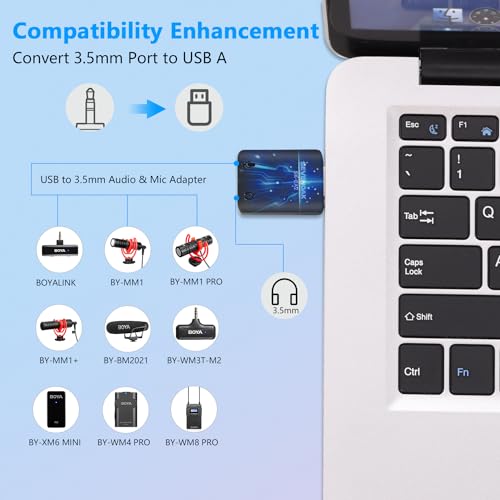 BOYA Wireless Lavalier Microphone for iPhone/Android/Camera Vlogging, BOYALINK All-in-One Lapel Dual Mic System & Lightning & USB-C & USB-A Inputs & Battery Case for Smartphones/DSLR YouTube Facebook