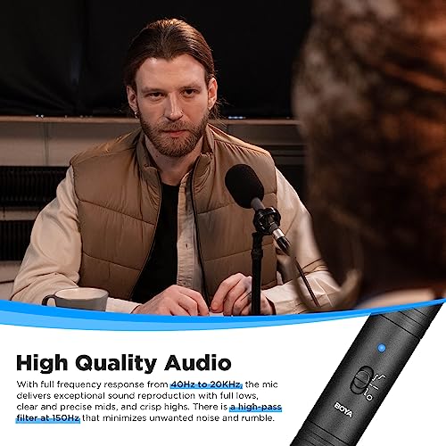 BOYA Professional External Shotgun Microphone for Camera DSLR Camcorder, with Shock Mount, Condenser XLR Mic for Filmmaking Broadcast Video Production Interview