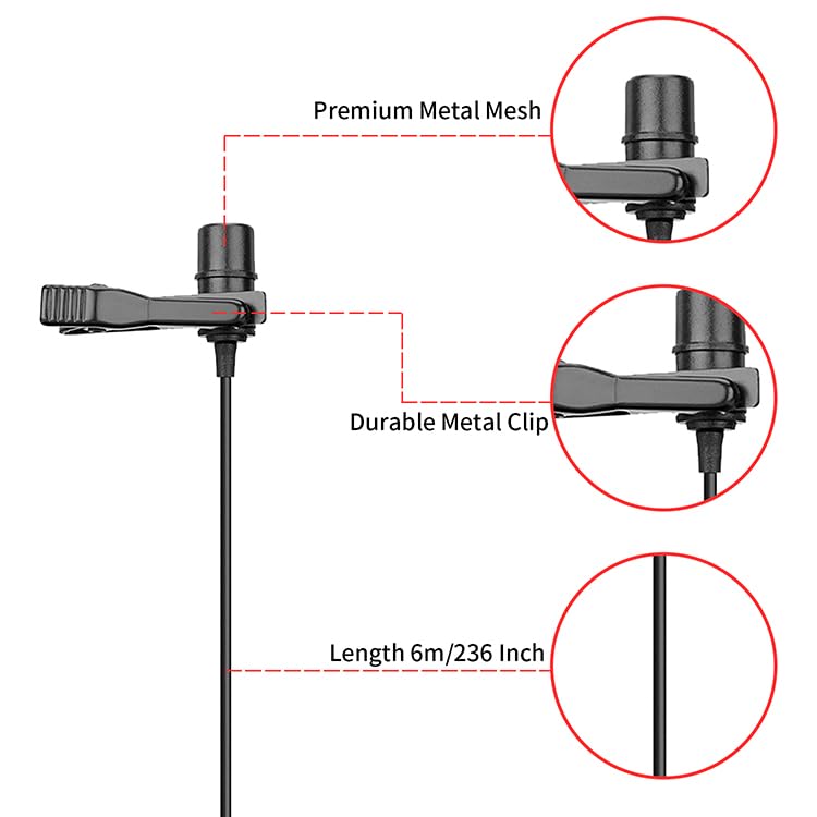 BOYA BY-M1 3.5mm Electret Condenser Microphone with 1/4" adapter for Smartphones iPhone DSLR Cameras PC