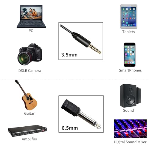 BOYA BY-M1 3.5mm Electret Condenser Microphone with 1/4" adapter for Smartphones iPhone DSLR Cameras PC