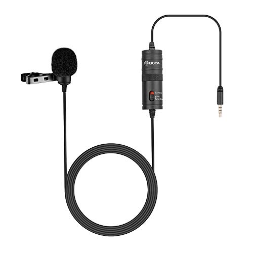 BOYA BY-M1 3.5mm Electret Condenser Microphone with 1/4" adapter for Smartphones iPhone DSLR Cameras PC