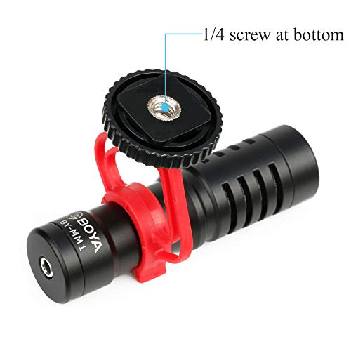BOYA BY-MM1 Camera Microphone with Shock Mount/Windshield Universal Shotgun Microphone for Cameras & Camcorders,iPhone, Android Smartphones