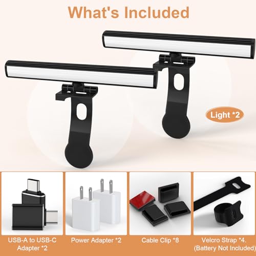 Anautin Video Conference Lighting, Webcam Monitor Light Bar Over Computer, LED Laptop Light Kit for Zoom, Podcast, Streaming, Studio, Ring Light Alternative with Dimmable & Flicker-Free Light