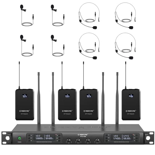 Phenyx Pro UHF 4-Channel Wireless Microphone Set