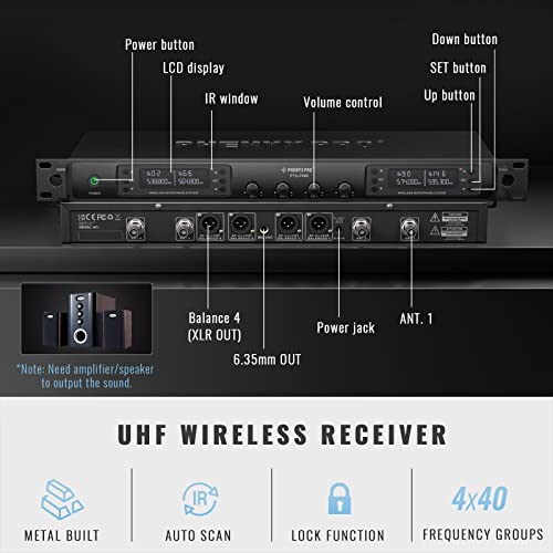 Phenyx Pro UHF 4-Channel Wireless Microphone Set