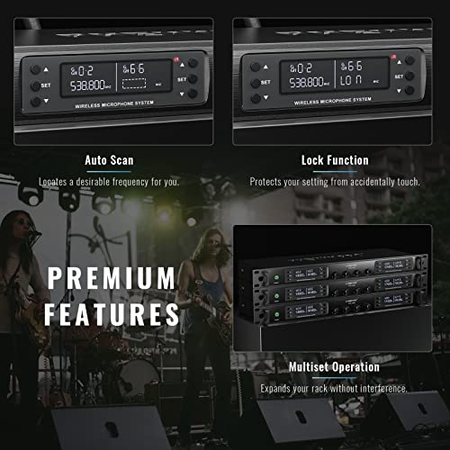 Phenyx Pro UHF 4-Channel Wireless Microphone Set