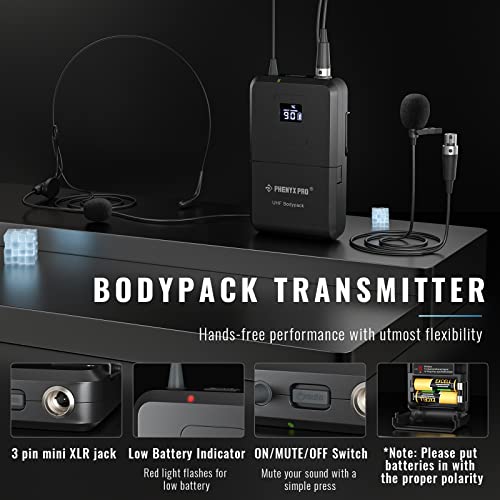 Phenyx Pro UHF 4-Channel Wireless Microphone Set