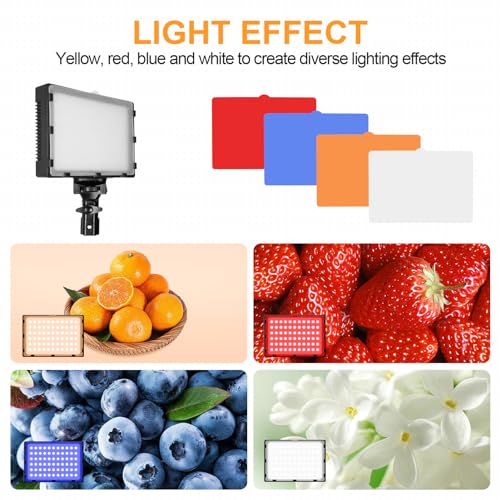 EMART Led Photography Lighting Kit, 2 Pcs Dimmable Continuous Portable Studio Lights with 54 inch Adjustable Tripod Stand for Lighting for Video Recording, Photoshoot, YouTube, Game Streaming