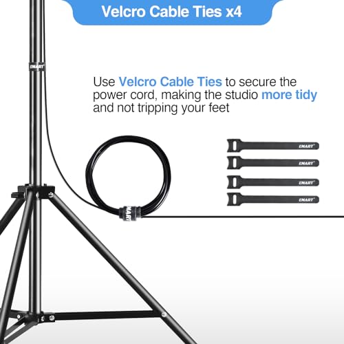 EMART Softbox Lighting Kit, 20"x28" Soft Box Lights Photography Accessories with 125W 5500K CFL Light Bulbs, Professional Camera Photography Lighting Kit for Studio Video Recording, Filming, Podcast