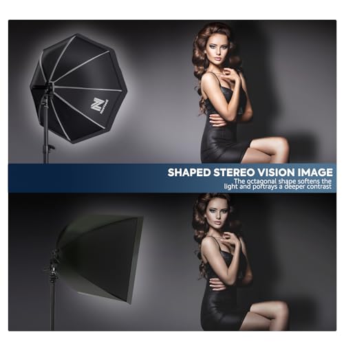 Softbox Photography Lighting Kit, NiceVeedi 20" Softbox Lighting Kit with 5400K 650W Equivalen LED Bulbs & 63" Tripod Stand, Studio Light Kit for Photography Portraits Advertise Shooting, Video Record