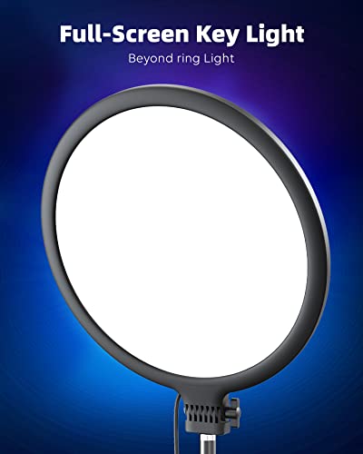 Kaiess 10.5" Desk Ring Light with Stand, Full-Screen Selfie Ring Light for Desk with Phone Holder, Desktop Laptop Light for Video Recording, Zoom Lighting for Computer, Live Streaming, Video Calls