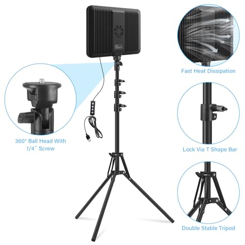 Obeamiu 3 Pack LED Video Light with 70'' Extendable Tripod Stand, 2500-8500K Photography Lighting Kit Studio Lights for Live Game Streaming/YouTube Video Recording/TikTok/Podcast/Makeup/Portrait