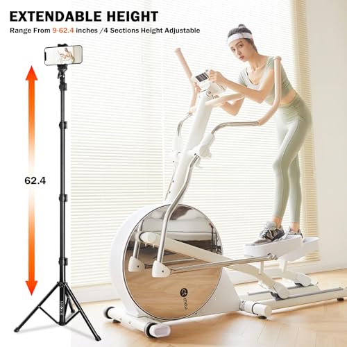 PHOPIK Phone Tripod Stand : Selfie Stick Extendable Camera & Cell Phone Tripod Stand for iPhone & Android Phone, Heavy Duty Aluminum, Lightweight