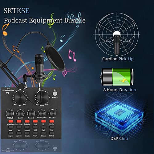 BM800 Podcast Microphone & V8 Sound Card Bundle