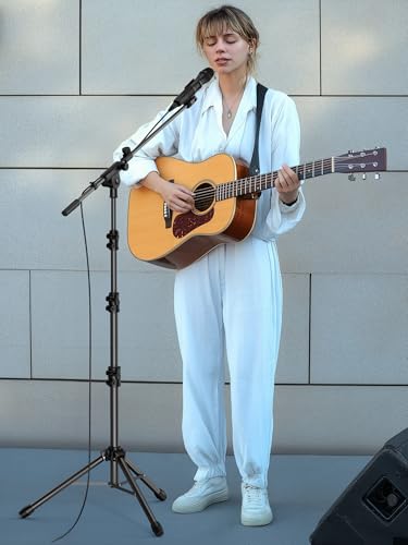 InnoGear Microphone Stand, 2 Pack Tripod Boom Arm Floor Mic Stand Height Adjustable with Carrying Bag 2 Mic Clips 3/8" to 5/8" Adapter for Singing Podcast for Blue Yeti Shure SM58 SM48 Samson Q2U