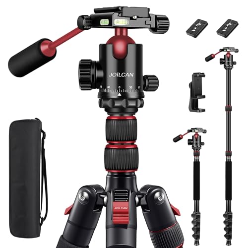 Tripod for Camera, 83" Camera Tripods & Monopods with Metal Handle, Professional Aluminum Camera Tripod, Heavy Duty Tripod for DSLR Camera Lasers Spotting Scope Binoculars Telescope, Payload 35Lb