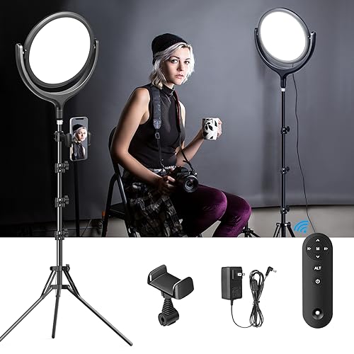 Newest Ring Light with Stand Tripod, Video Lighting for Video Recording 10"Key Light with Phone Holder, 2800 Lumens Podcast Lighting for Online Teaching/Recording/Streaming/Photography/YouTube/TikTok