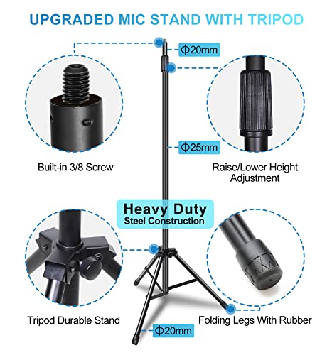 Professional Microphone Stand with Isolation Shield Kit
