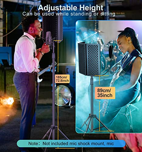 Professional Microphone Stand with Isolation Shield Kit