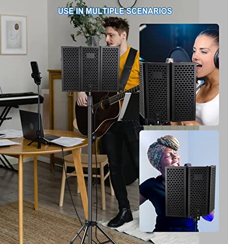Professional Microphone Stand with Isolation Shield Kit