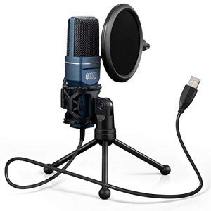 TONOR USB Cardioid Microphone with Tripod & Pop Filter