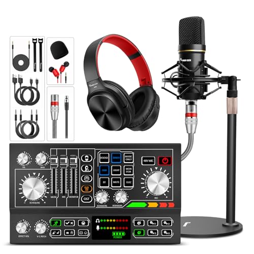 Podcast Bundle: Audio Interface, Mixer, Microphone