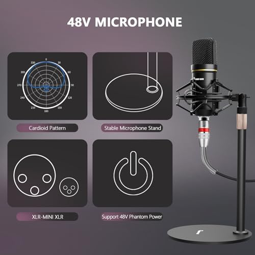 Podcast Bundle: Audio Interface, Mixer, Microphone