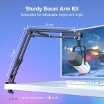 FIFINE XLR/USB Podcast Microphone Kit with Arm Stand