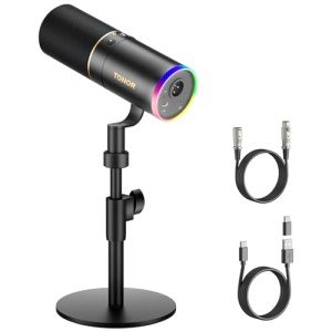 TONOR Dynamic Gaming Mic with RGB Light & Mute