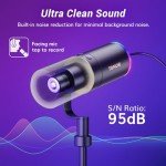 TONOR Dynamic Gaming Mic with RGB Light & Mute