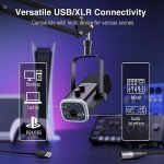 FIFINE RGB XLR/USB Podcast Microphone Kit