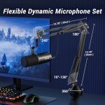 TONOR USB/XLR Dynamic Microphone with Boom Arm