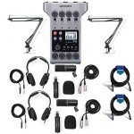 Zoom PodTrak P4 Podcast Bundle with Microphones & Accessories
