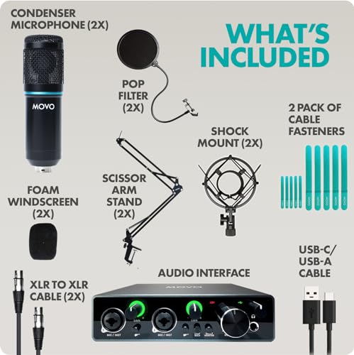 Movo PodKit2A Dual Condenser Microphone Bundle