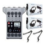 Zoom PodTrak P4 Podcast Equipment Bundle with Microphones