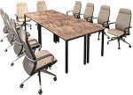 9ft Rustic Conference Table for Podcasts & Meetings