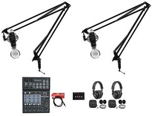 Rockville Dual-Person Podcast Recording Kit with Mics