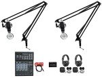 Rockville Dual-Person Podcast Recording Kit with Mics